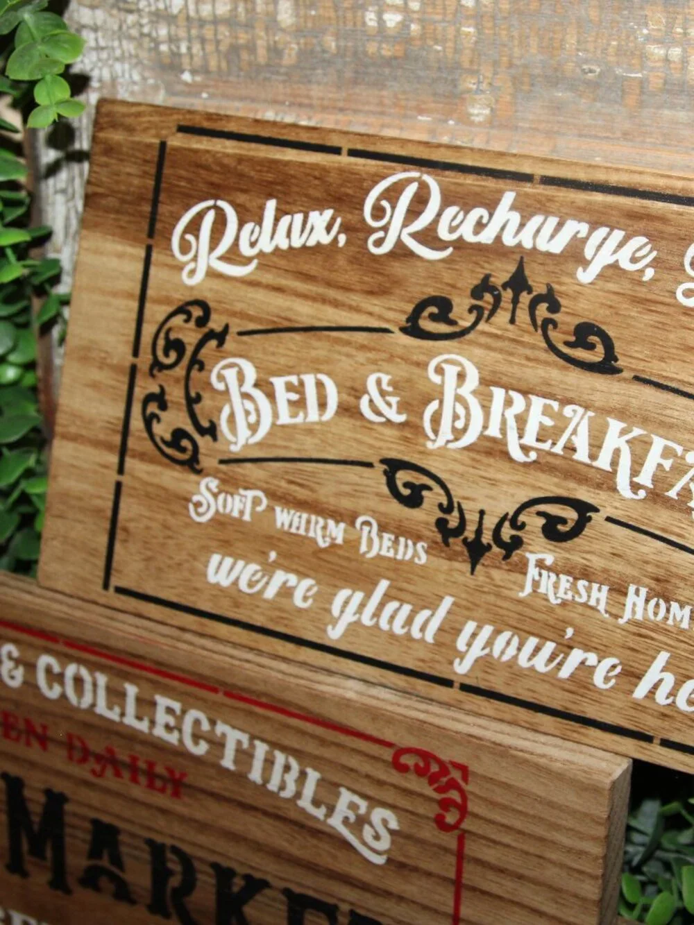 NEW French Country Farmhouse FLEA MARKET-BED & BREAKFAST Wall Decor Sign Bundle